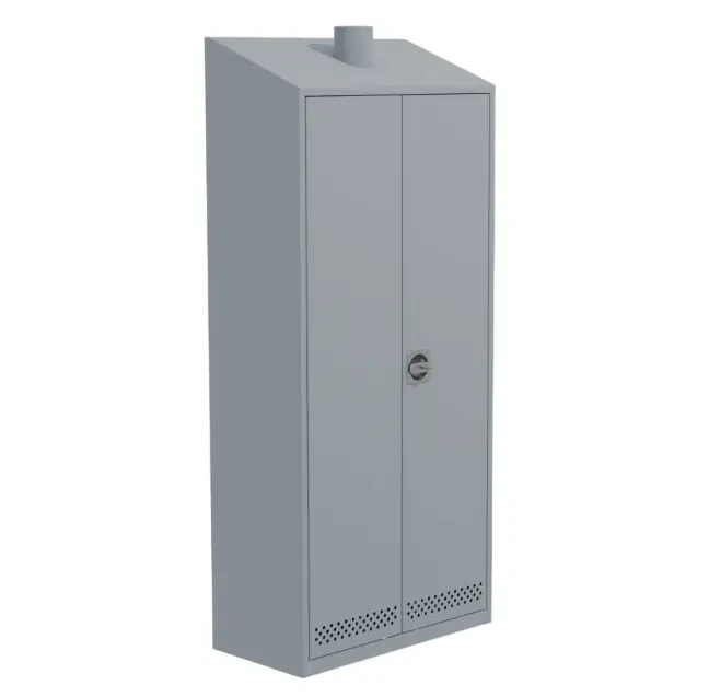 Шкаф для обуви на 30 ячеек с дверьми и наклонной крышей Шкаф для обуви на 30 ячеек с дверьми и наклонной крышей