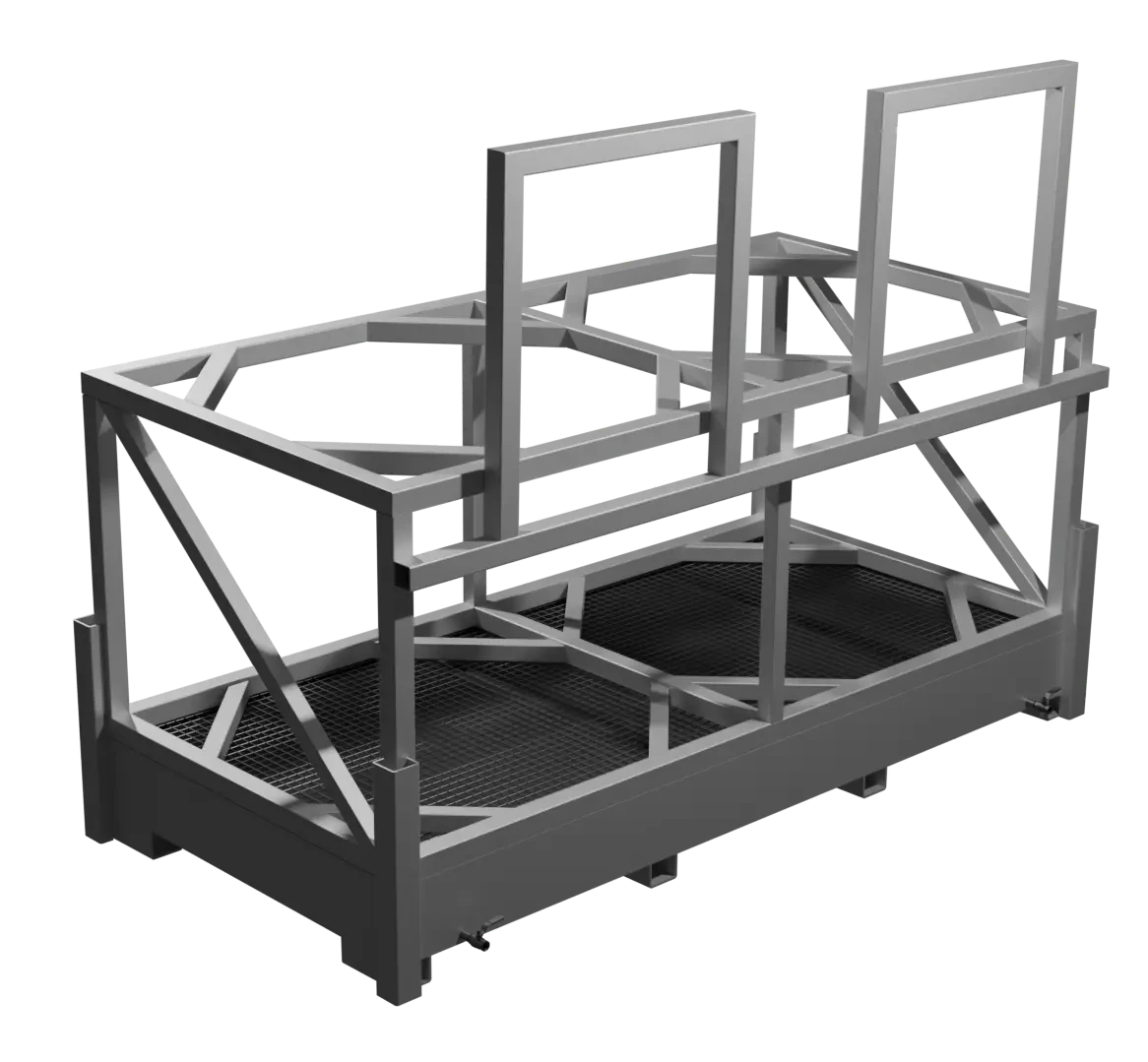 Поддон для двух еврокубов с обеспечением локализации утечки, на подставке H-1300 Поддон для двух еврокубов с обеспечением локализации утечки, на подставке H-1300